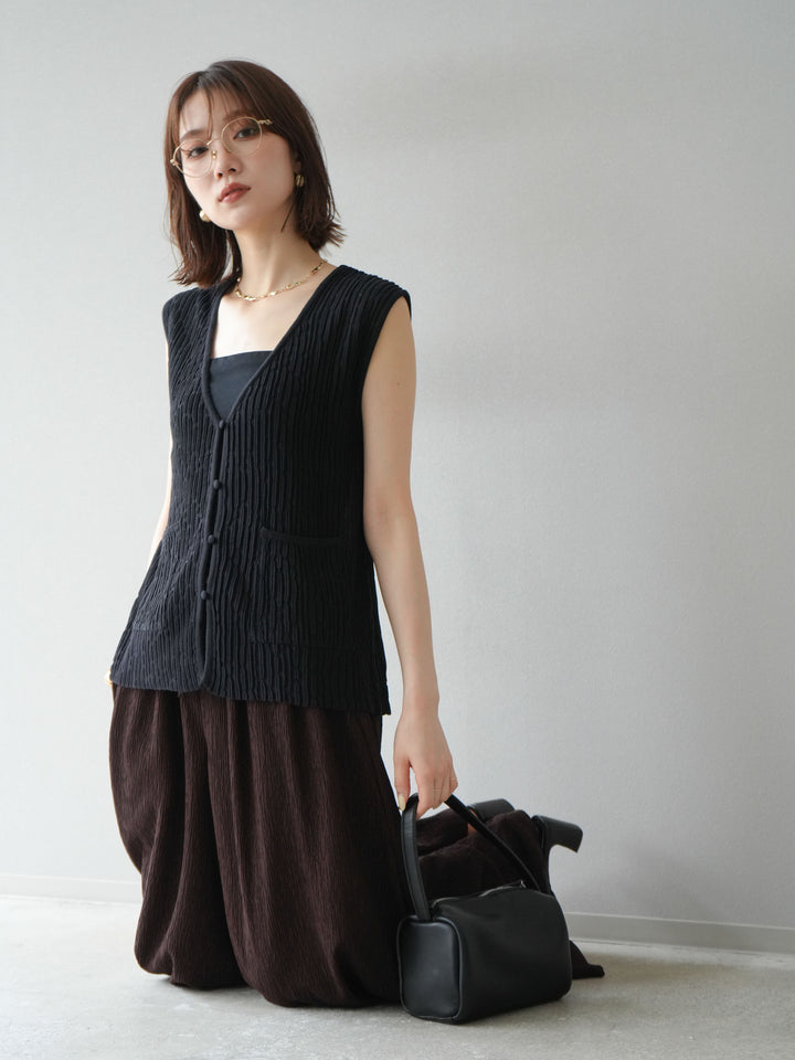 [預購] 波夏針織背心/黑色