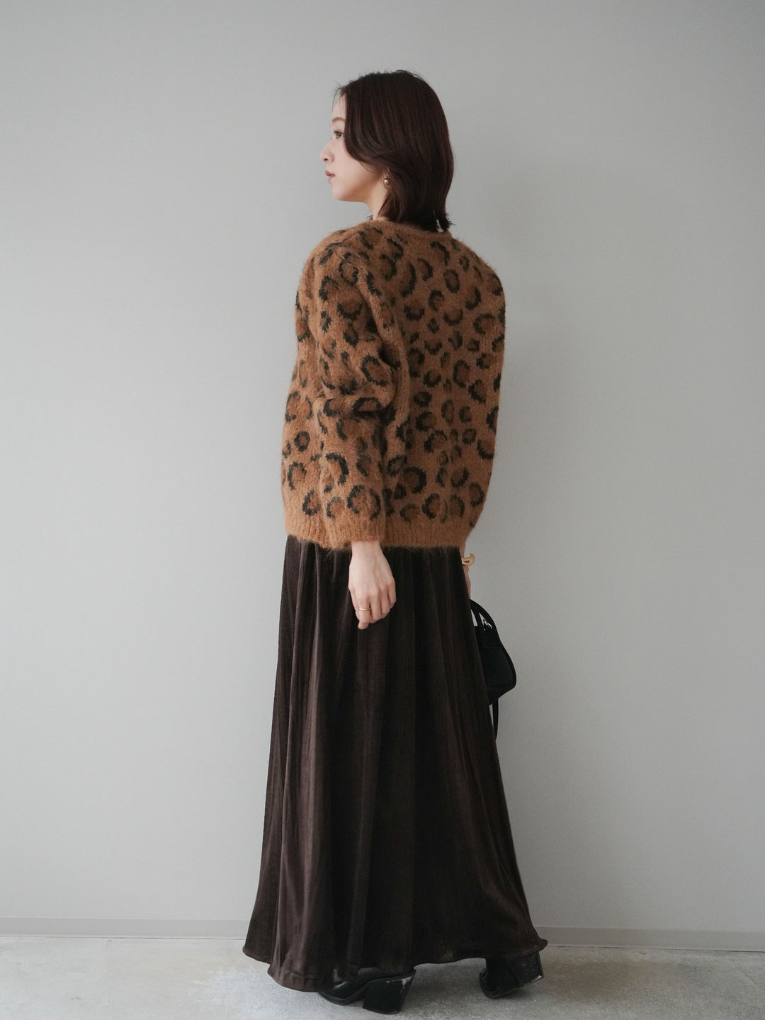 [予約]ワッシャーベロアプリーツスカート/brown