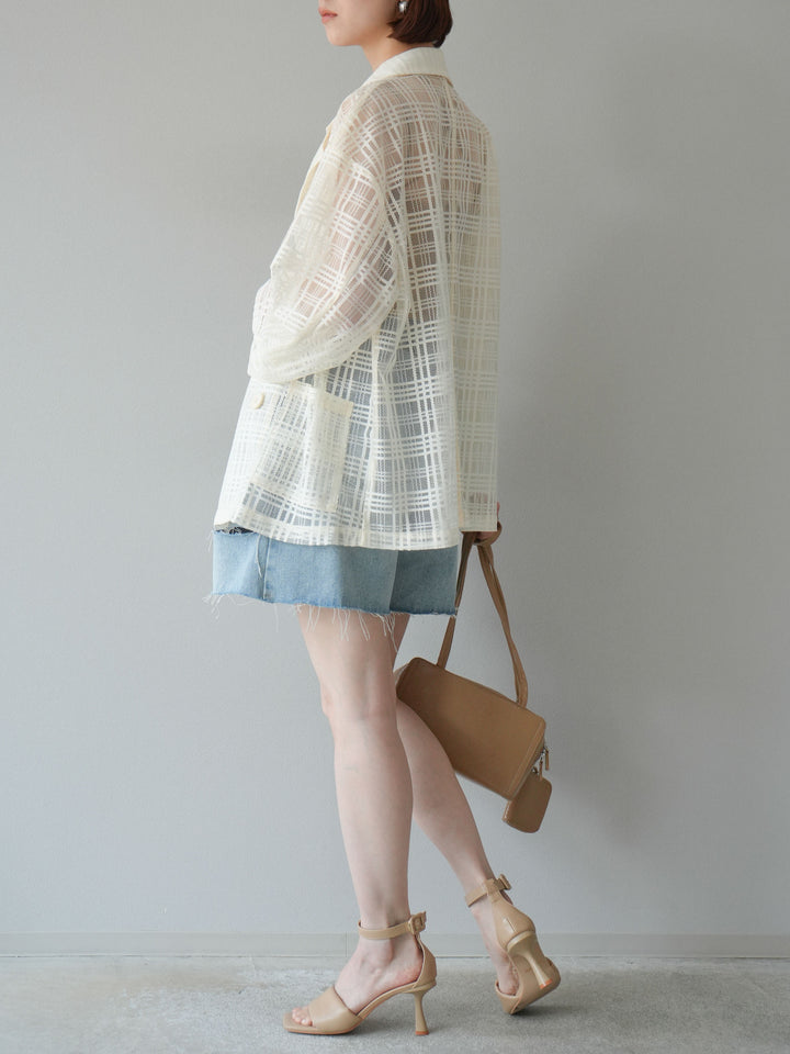 【預購】寬鬆半身牛仔褲/淺藍