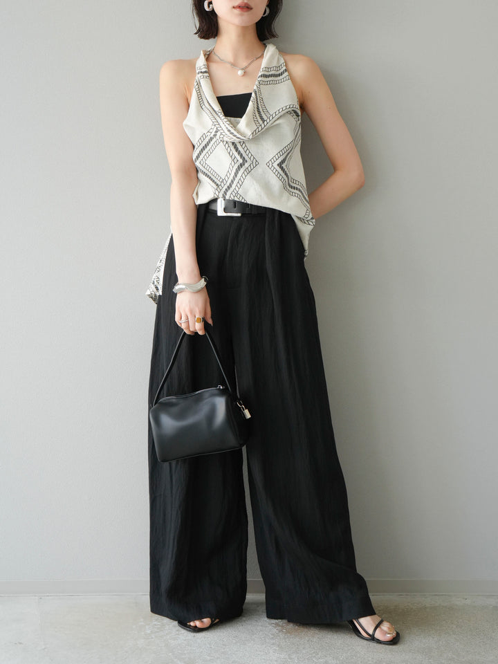 【預購】寬褲配大皮帶/黑色