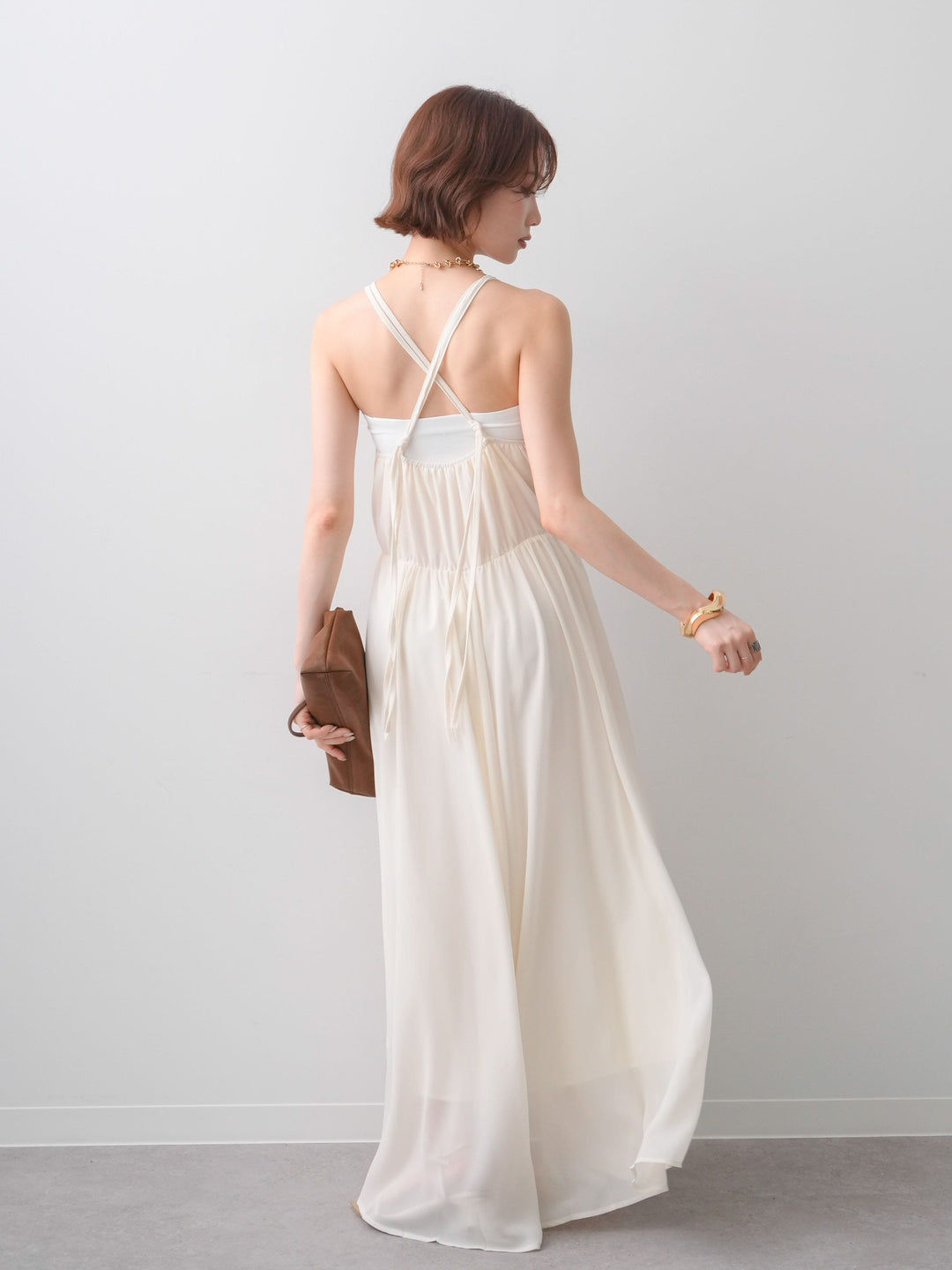 [予約]クロシェシフォンキャミワンピース/ivory