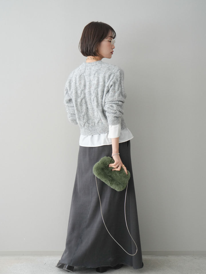 [SET]スウェットフレアロングスカート+スウェットフレアロングスカート(2set)