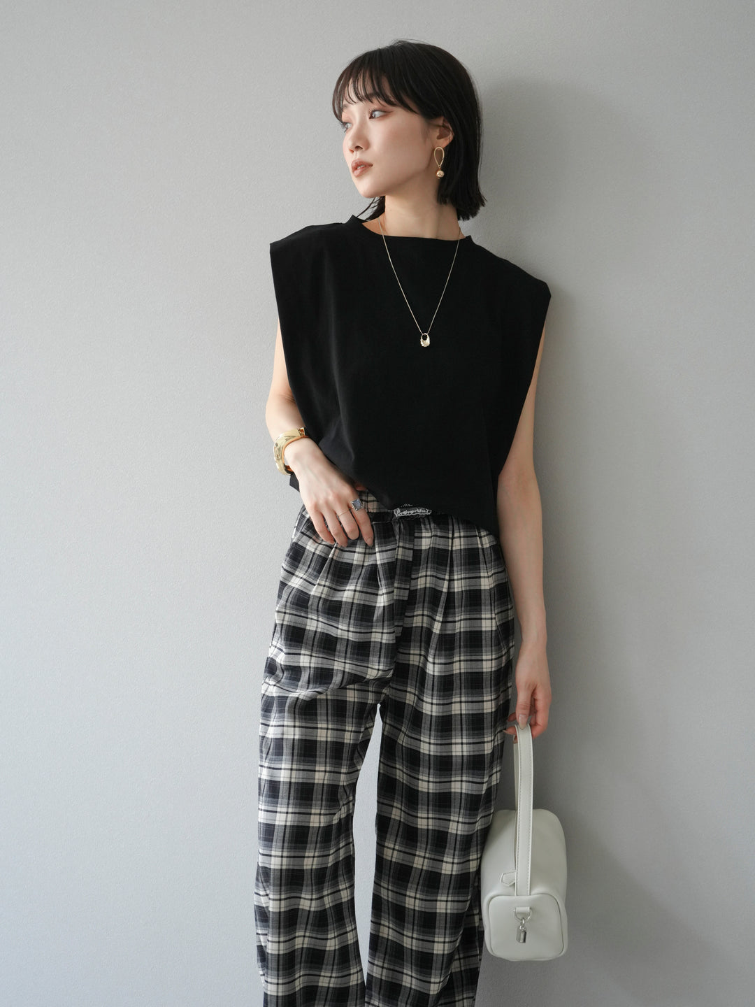 [予約]ワンハンドルスクエアミニバッグ/ホワイト