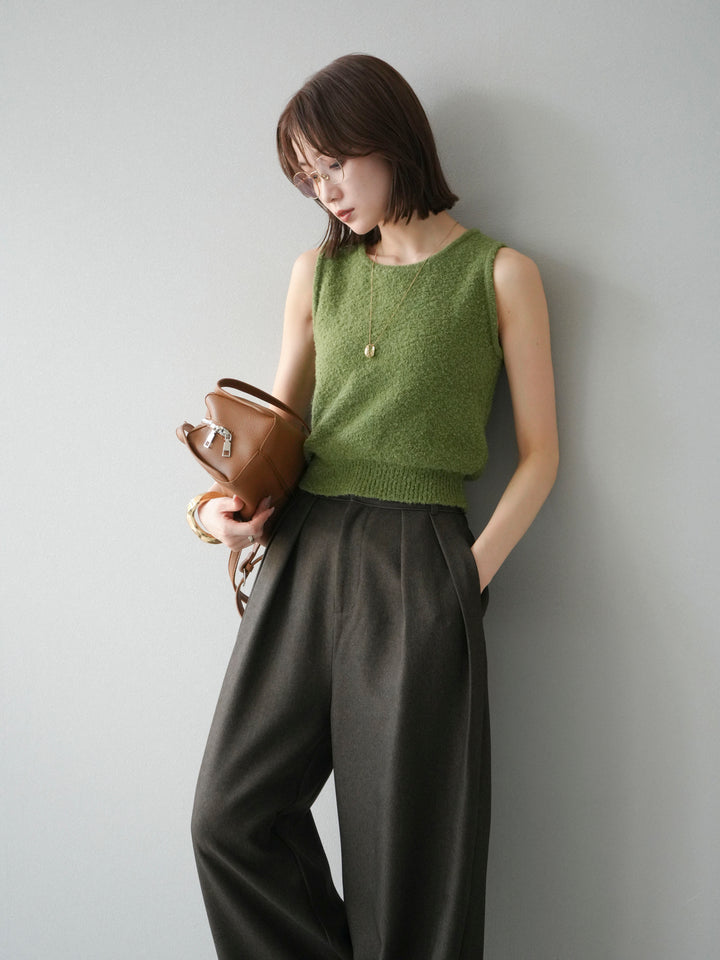 [予約]ブークレニットタンクトップ/グリーン