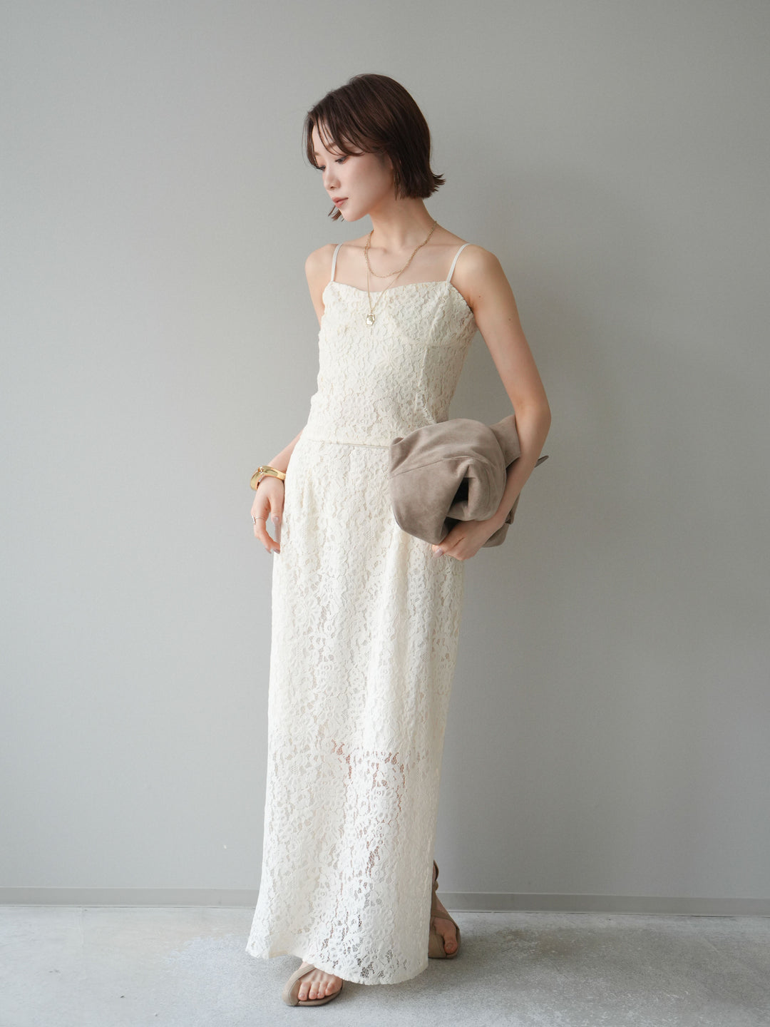 [SET]フルレースキャミ＆IラインスカートSET UP