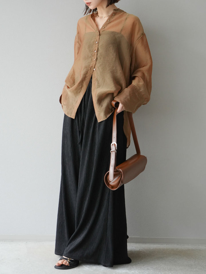 [予約]楊柳バギーパンツ/ブラック