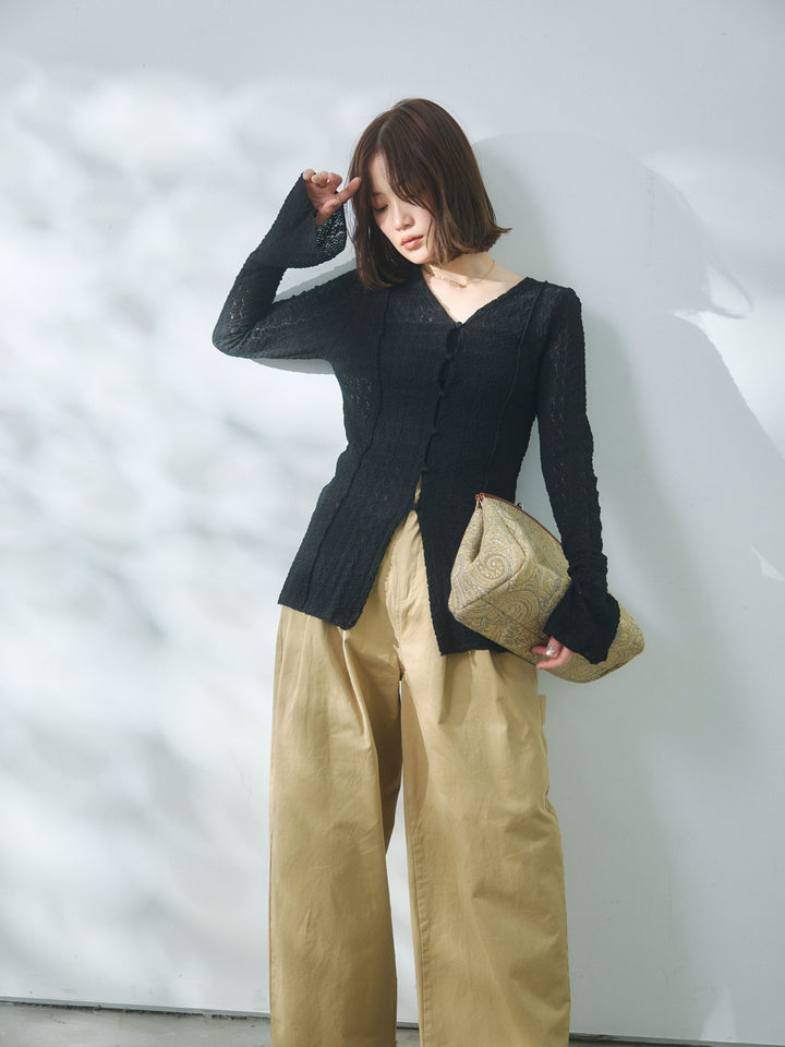 【Allure】[SET]ストレッチレースカーディガン+ストレッチレースカーディガン(2set)