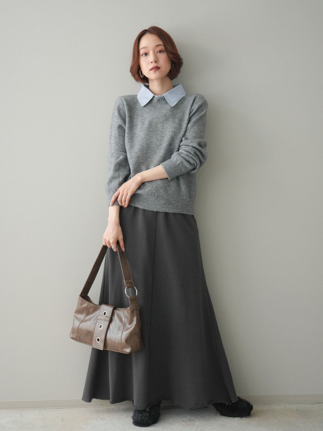 [SET]スウェットフレアロングスカート+スウェットフレアロングスカート(2set)