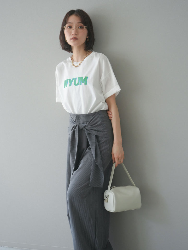 [預購] “NYUM” 標誌印花 Dry Touch 棉質 T卹/米白色