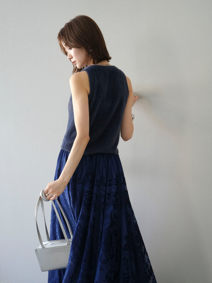 [予約]シャギーニットタンクトップ/ネイビー