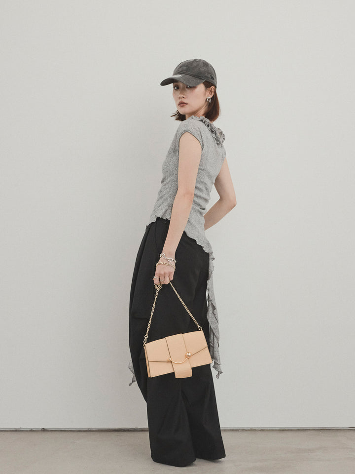 [予約]ラッフルシアーニットタンクトップ/グレー