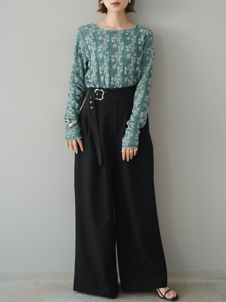 【預購】雙層紗布提花上衣/綠