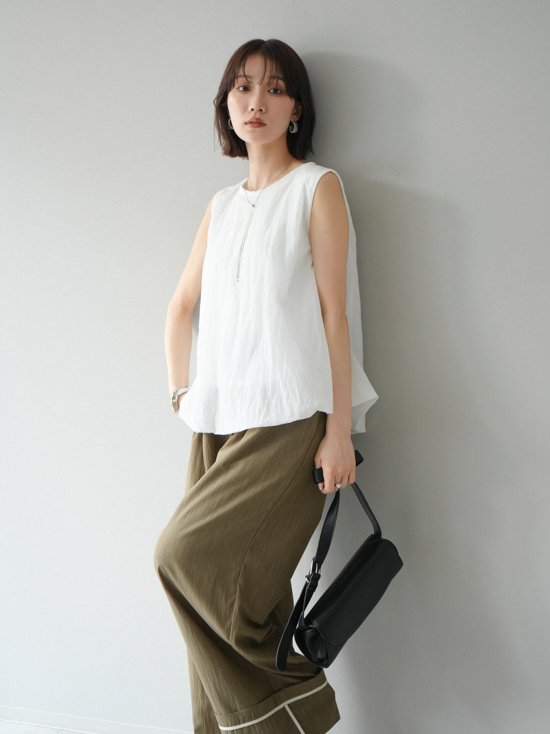 [予約]ワッシャータフタバルーンブラウス/オフ