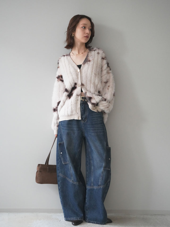 [予約]カーゴデザインコクーンデニムパンツ/navy