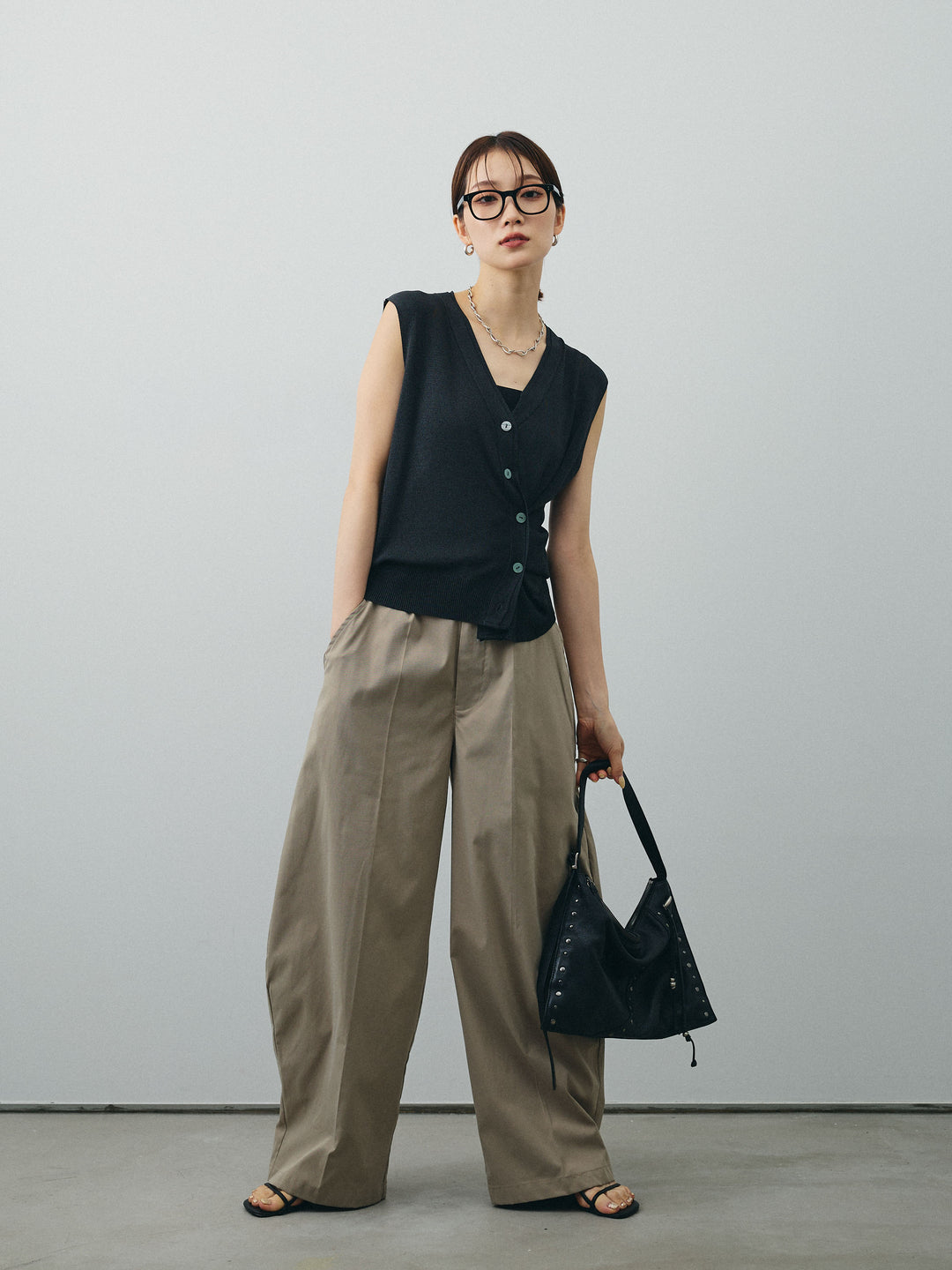 [予約]コクーンワイドチノパンツ/グレージュ