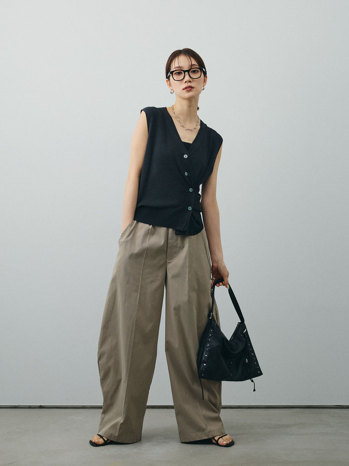 [予約]コクーンワイドチノパンツ/グレージュ