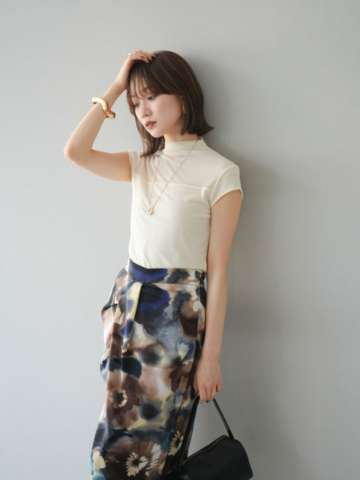 [預訂] 透視彈性上衣/象牙白