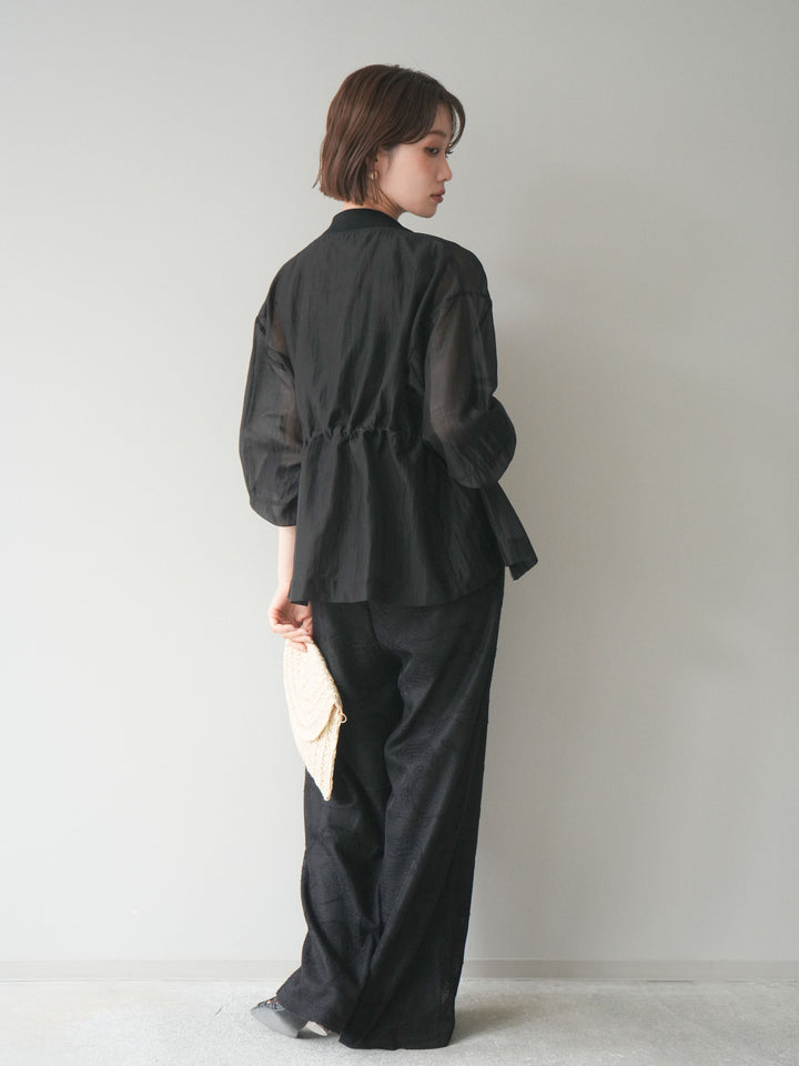 [SET]レース刺繍サロペット+ドロストシアーブルゾン(2set)