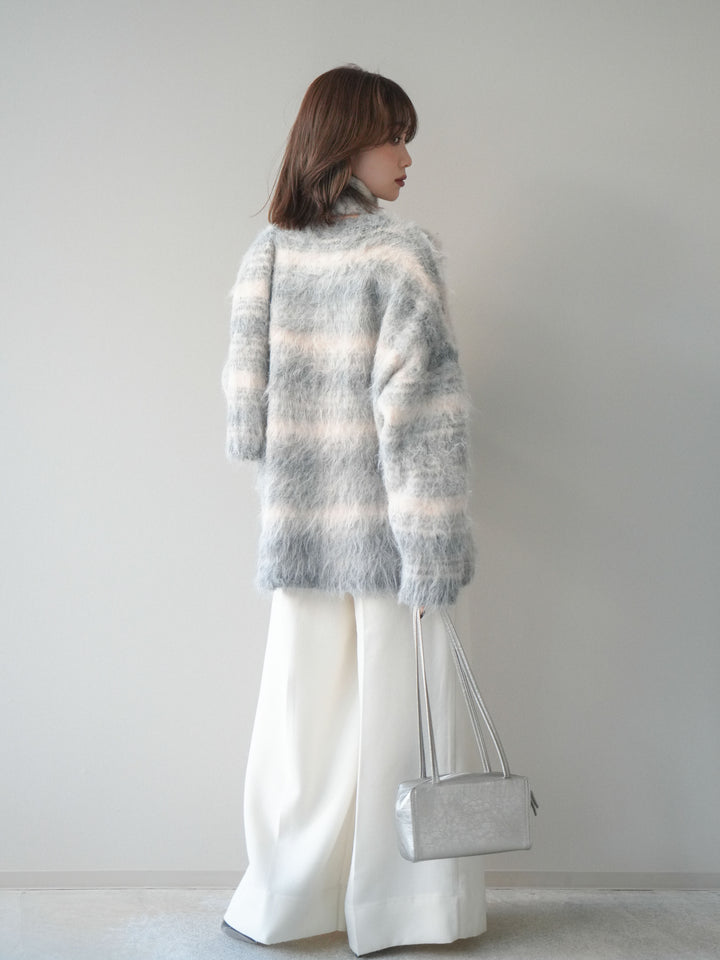 [予約]ウールタッチベルト付ワイドパンツ/offwhite