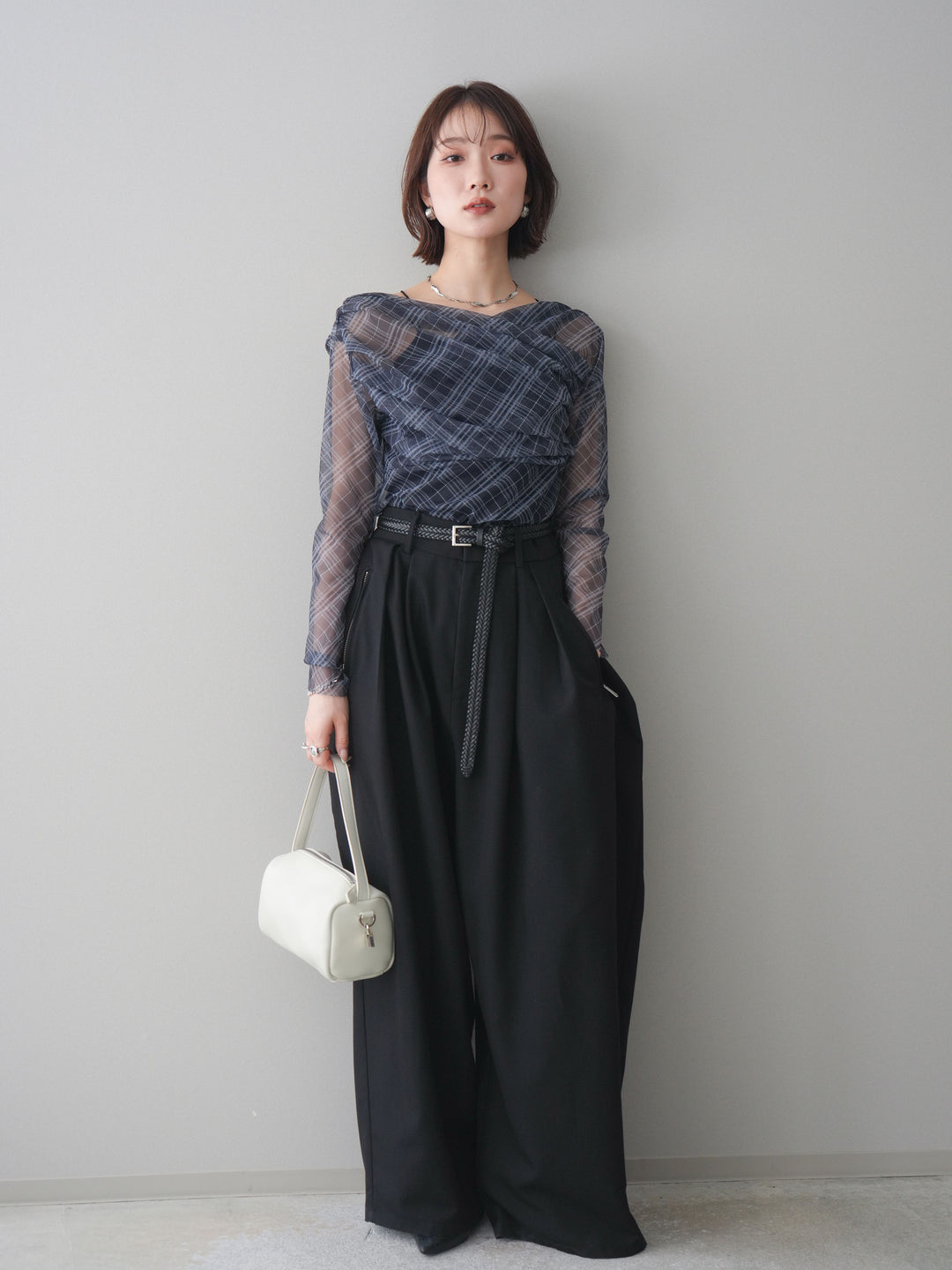 [予約]ジップポケットコクーンワイドパンツ/black