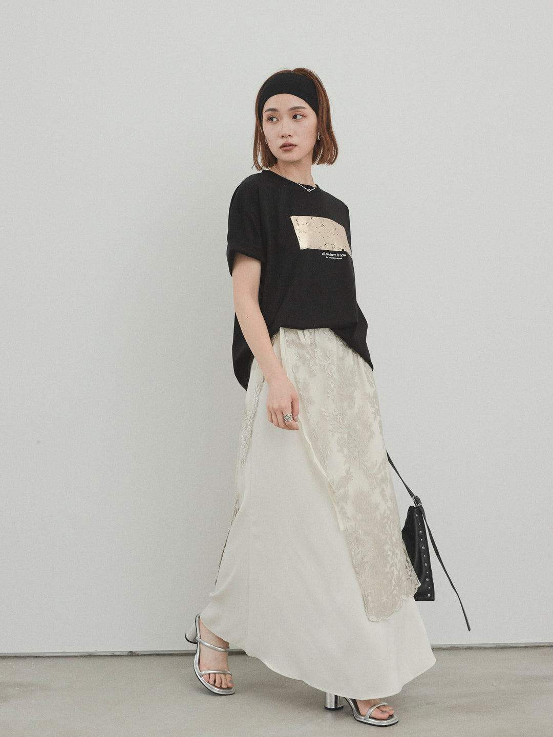 [套裝] 燙金印花乾爽棉質 TEE + 寬鬆窄裙 (2 套)