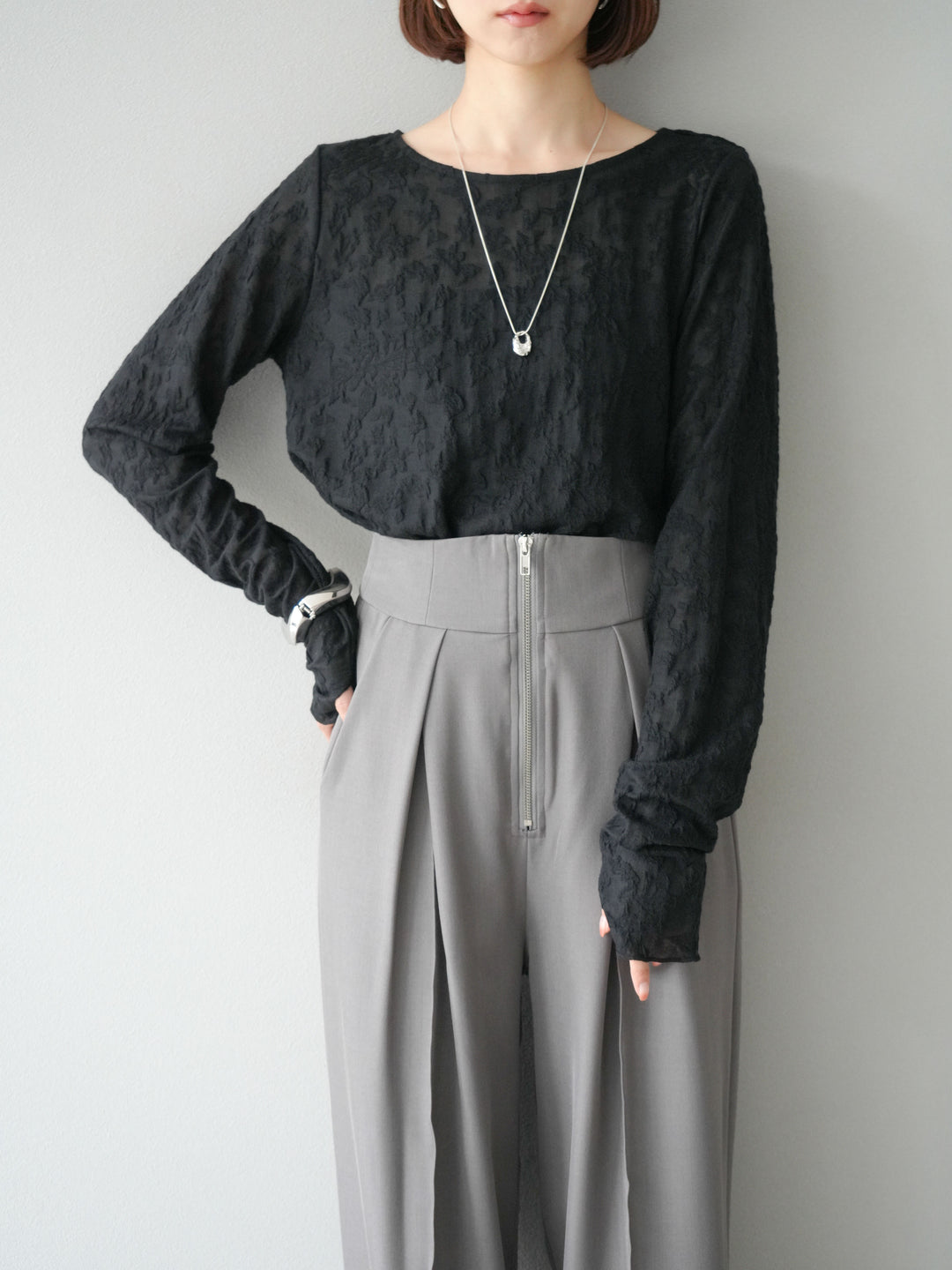 [予約]シアージャガードトップス/ブラック