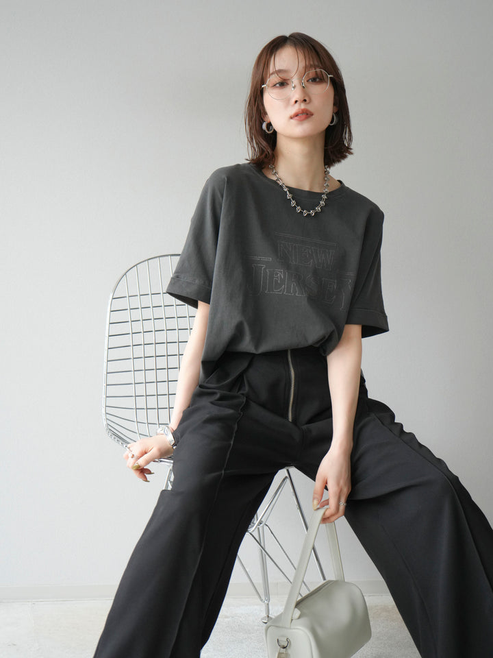 [予約]ビンテージロゴプリントTシャツ/チャコール