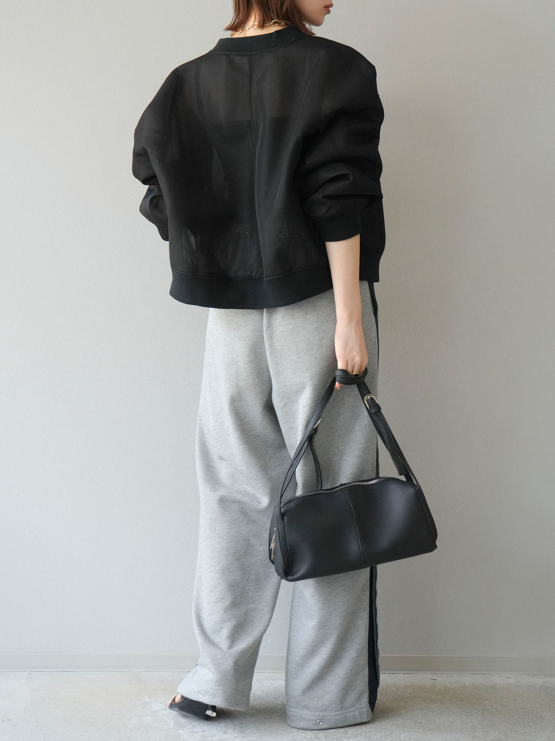 [予約]デニム切替2WAYデザインスウェットパンツ/グレー