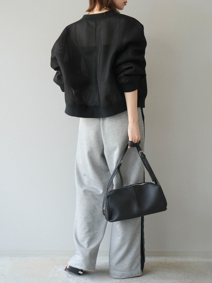 [予約]デニム切替2WAYデザインスウェットパンツ/グレー