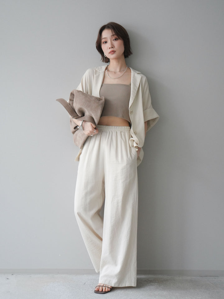 [SET]ハーフスリーブオーバージャケット+リラックスワイドパンツ(2set)