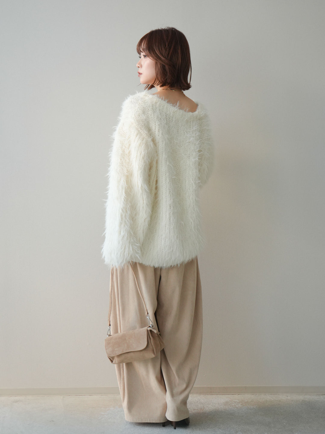 [予約]コーデュロイサイドタックコクーンパンツ/beige