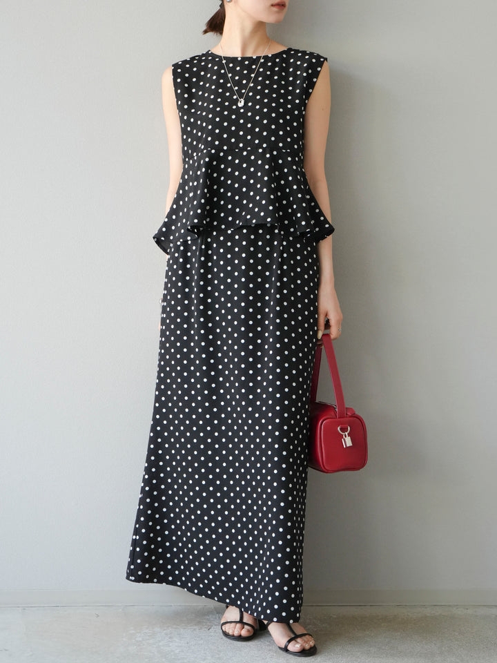 [予約]ドットAラインスカート/ブラック