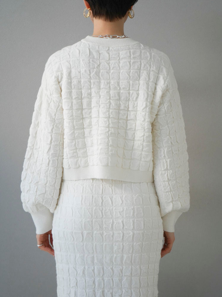 予約]ポコポコニットトップス/オフ – Lumier