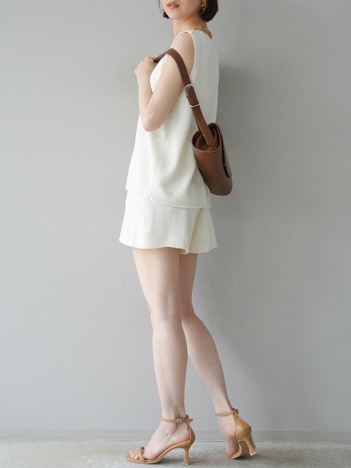 [SET]ニットベスト＆ショートパンツSET UP(2set)