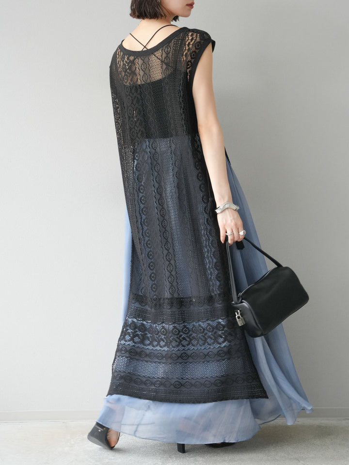 [予約]ニュアンスシアーフレアスカート/ブルー