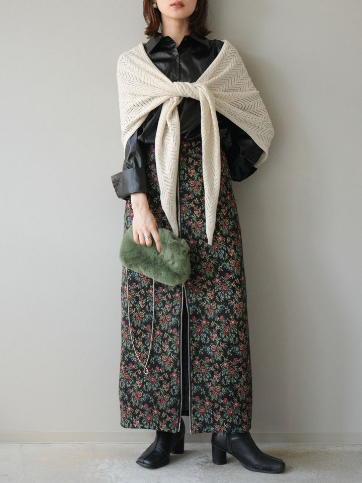 [予約]フェイクレザーシャツ/ブラック