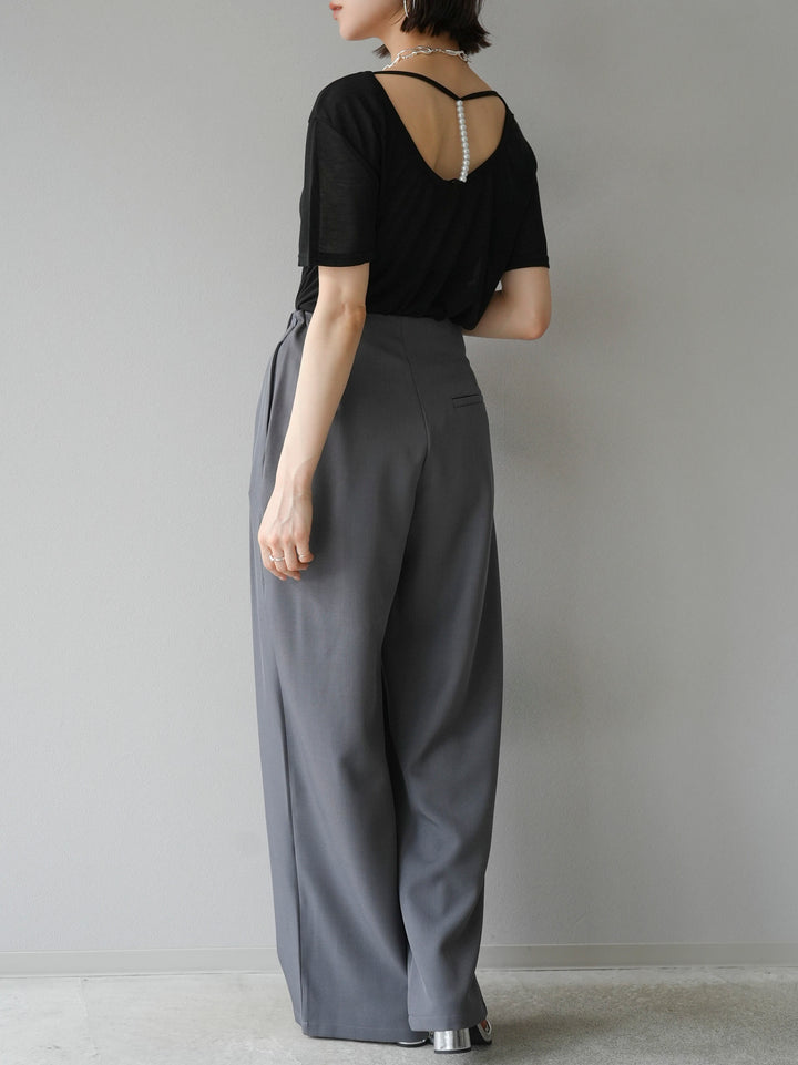 [Pre-order] Front flap slacks pants/gray