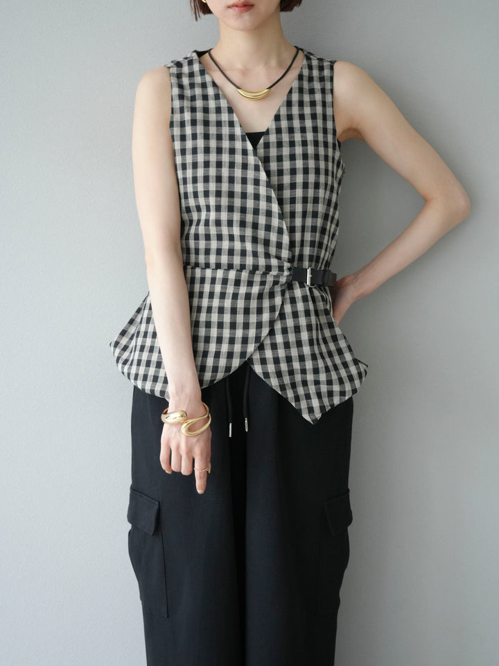 [SET]ベルトデザインバルーンブラウス+ベルトデザインバルーンブラウス(2set)