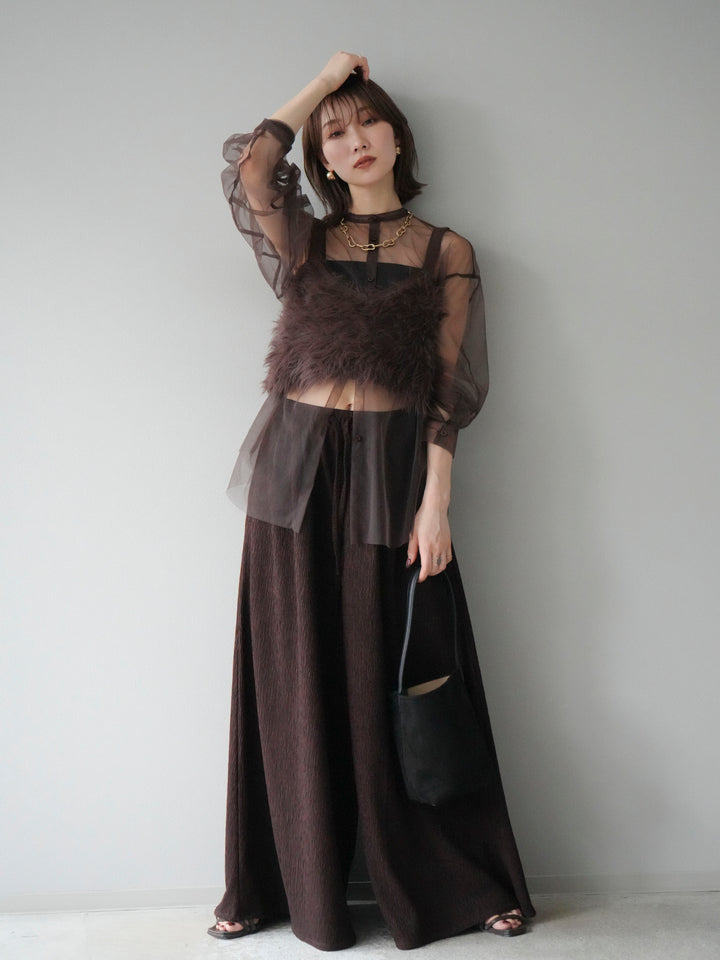 [予約]シャギーニットビスチェ/ブラウン