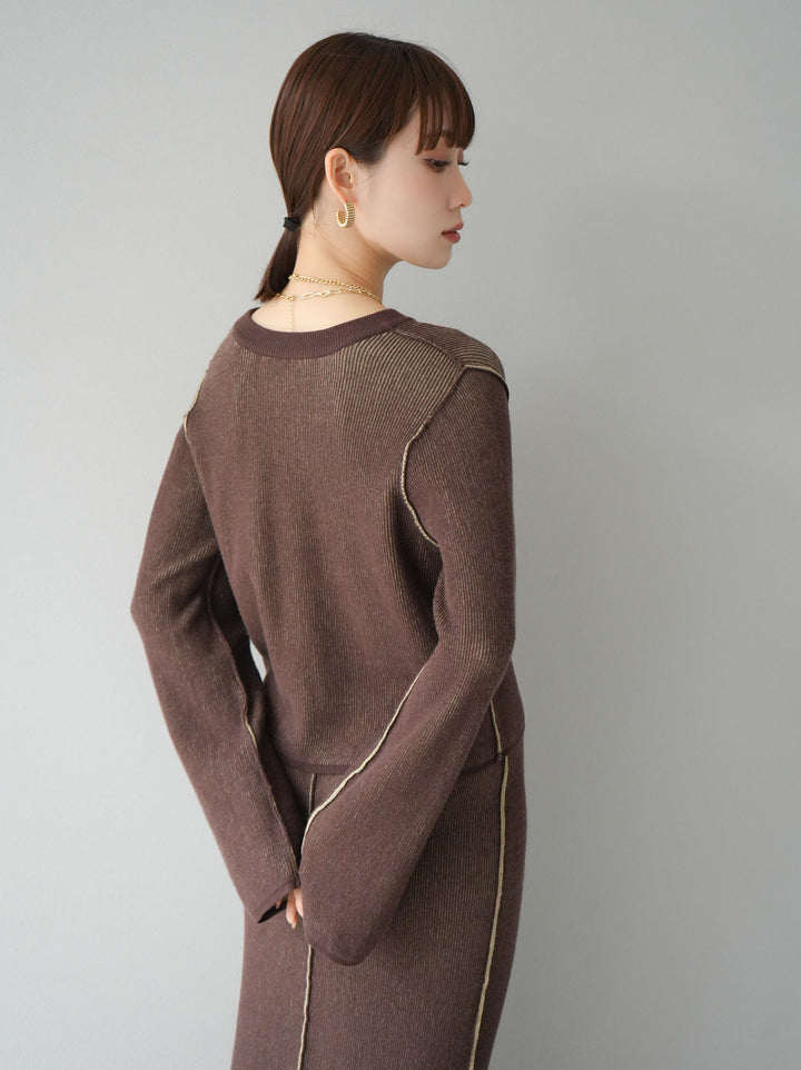 [套裝] 雙面配色羅紋針織套頭衫 + 可選飾品套裝（2 套）