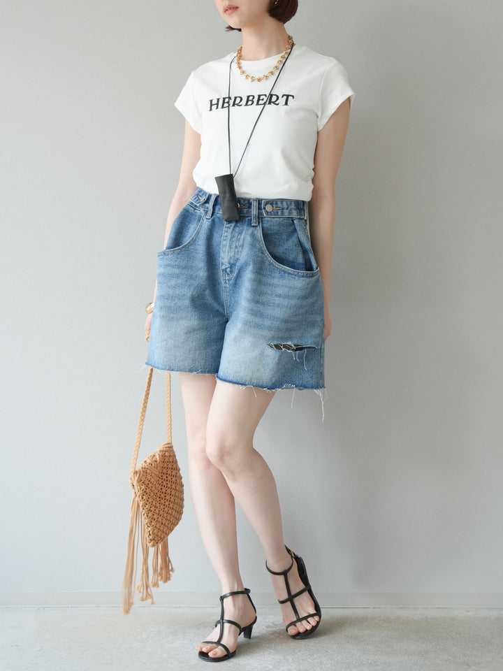 【預購】寬鬆半身牛仔褲/藍色