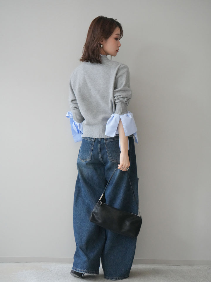 [予約]カーゴデザインコクーンデニムパンツ/navy