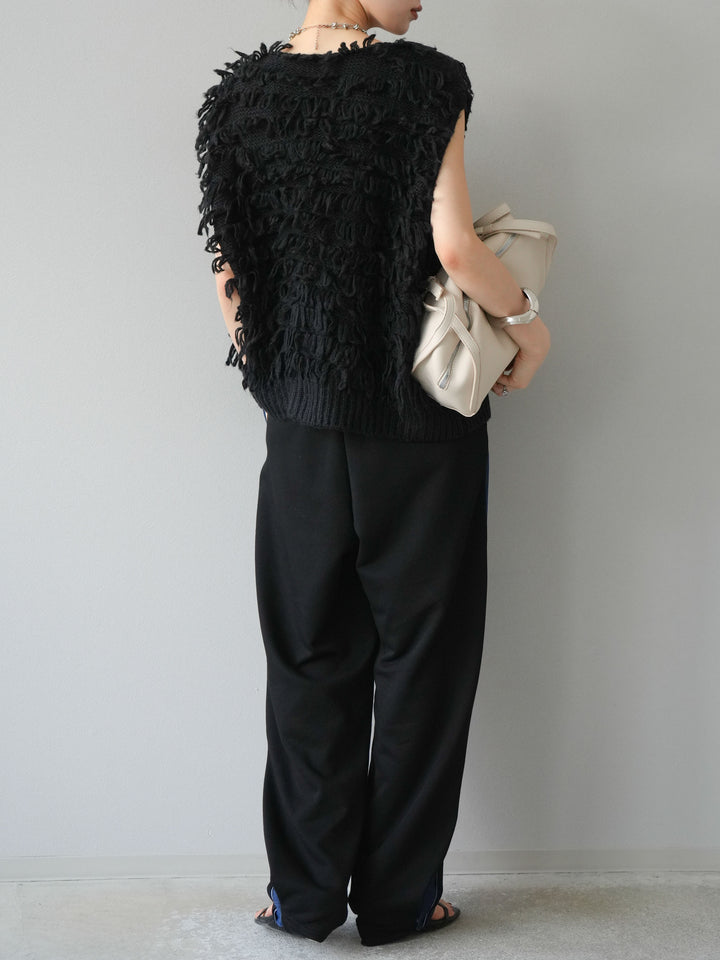 [予約]デニム切替2WAYデザインスウェットパンツ/ブラック