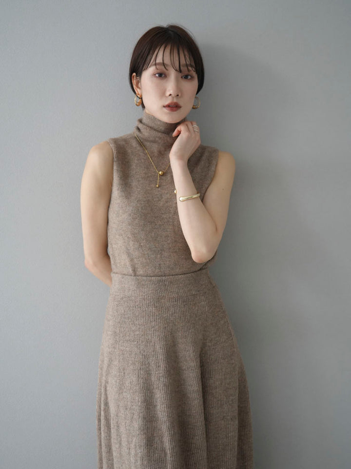 [Pre-order] Knit skirt set up/beige