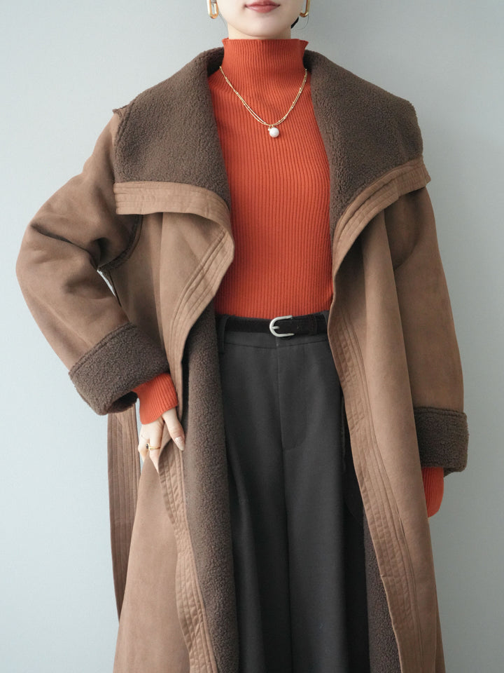 [予約]BIGカラームートンコート/brown