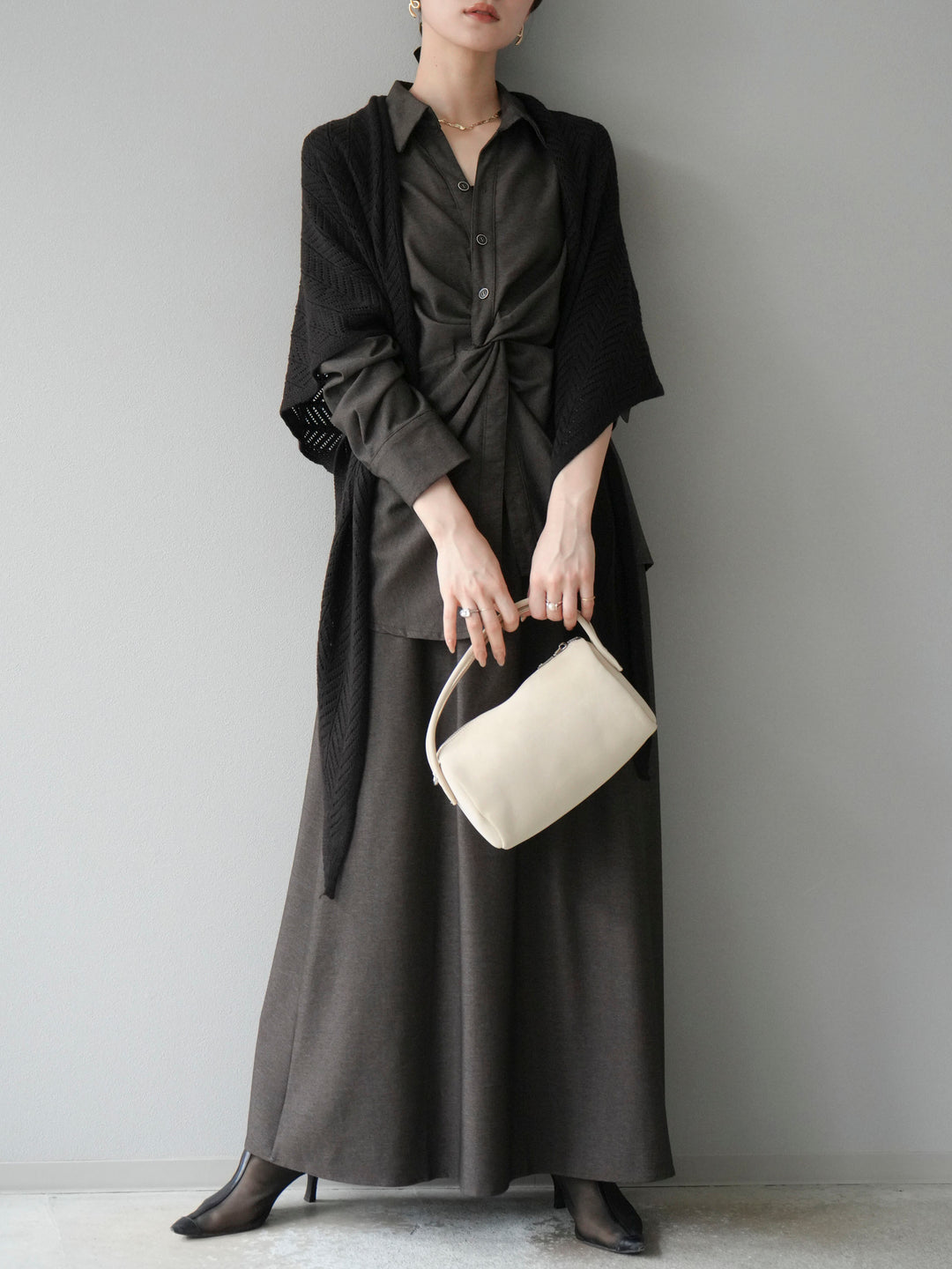 [SET]ツイストデザインシャツ＆スカートSET UP