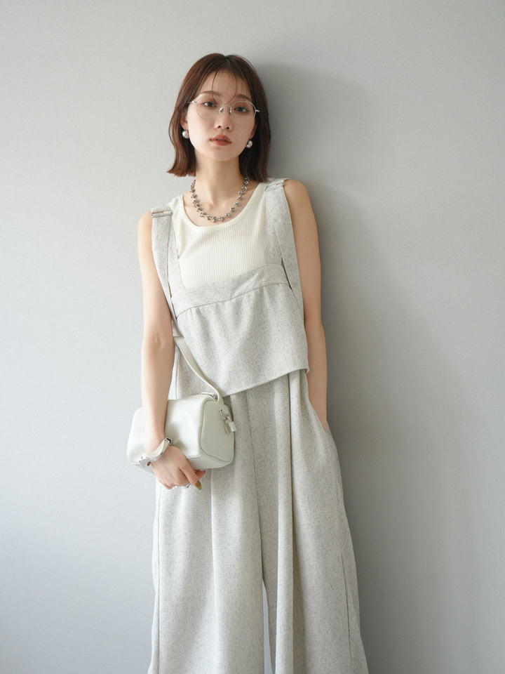 [予約]サマーツイードケープサロペット/アイボリー