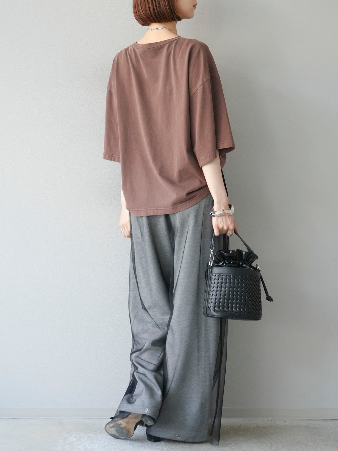 [予約]チュールワイドパンツ/ブラック