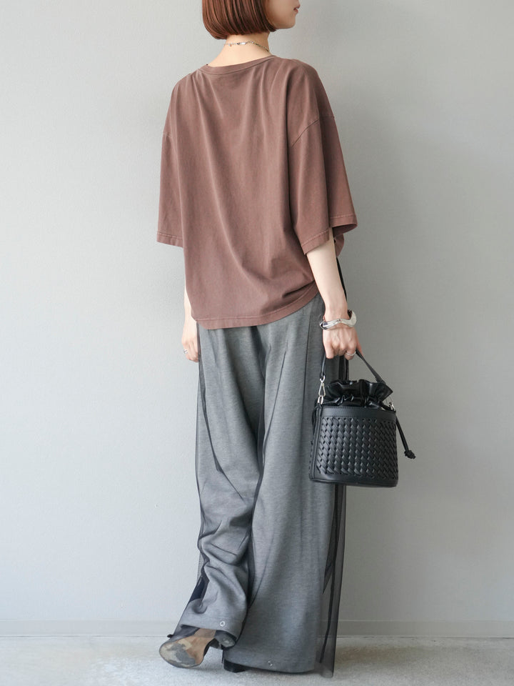 [予約]チュールワイドパンツ/ブラック