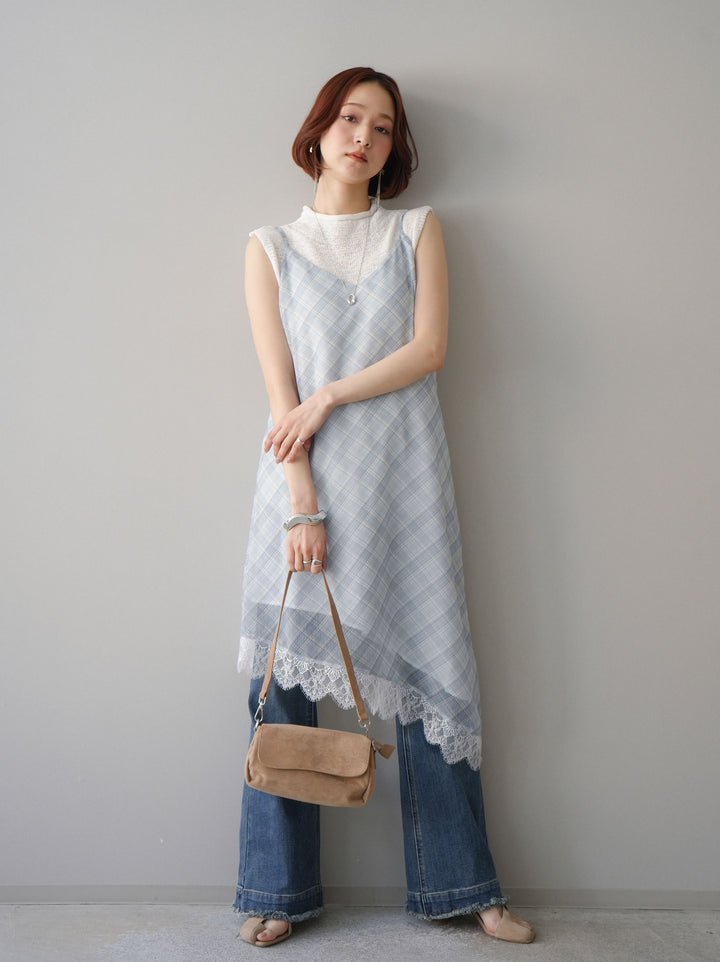 [予約]フリンジデザインセミフレアデニム/blue